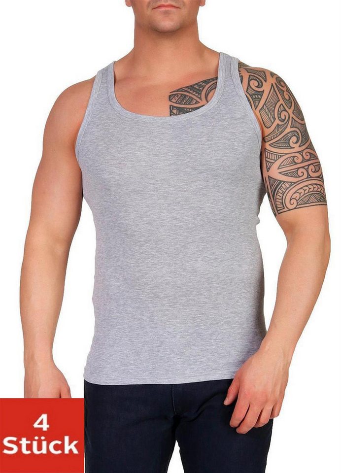 EloModa Unterhemd 4er Set Unterhemd Unterwäsche Feinripp 100% Baumwolle, (4-St) von EloModa