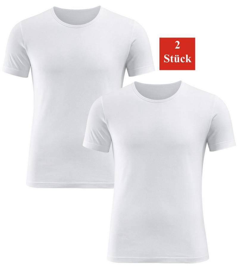 EloModa Unterziehshirt Herren 2x Unterhemd aus 100 % Baumwolle – Nahtloses Basic Shirt ohne (2-St) von EloModa
