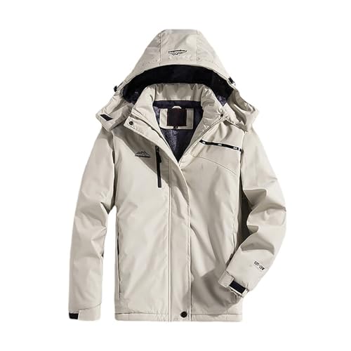 Damen Wasserdichte Berg-Skijacke Winddichte Fleece Outdoor-Winterjacke mit Kapuze Herren Winter Fleecejacke Warme Gefüttert Skijacke Wasserdicht Jacke für Wandern Camping Unisex Mantel Winterjacke von Elogoog