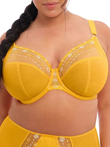 ELOMI Damen Women's Matilda Bra Three-Piece Sheer Mesh Cups Side Moveable J-Hook for Racerback Dd+ Bras Plunge-BH, Durchsichtig, Daisy, 80DD ELOMI Damen Women's Matilda Bra Three-Piece Sheer Mesh Cups Side Moveable J-Hook for Racerback Dd+ Bras Plunge-BH, Durchsichtig, Daisy, 80DD von Elomi