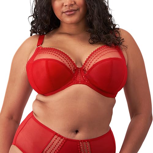 Elomi Damen Matilda Plunge Dreiteilige, Durchsichtige Netz-körbchen, Seitliche Unterstützung, Beweglicher J-Haken für Racerback Dd+ BHS BH mit voller Abdeckung, Undurchsichtige, 32J, 70K von Elomi