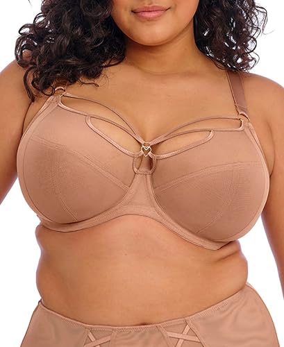 Elomi Damen Women's Plus Size Sachi Strappy Underwire Bra Plunge-BH, Café Au Lait, 95H von Elomi