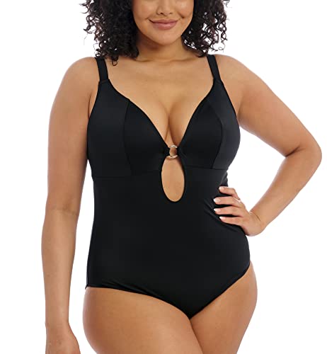 Elomi Plain Sailing Super Plunge Non Wire One Piece Swimsuit (ES7280),36G,Black von Elomi