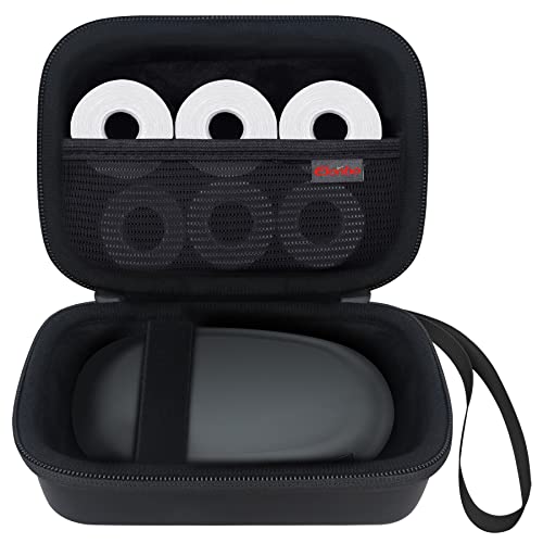 Elonbo Label Maker Fall für SUPVAN E10 Mini Bluetooth Etikettendrucker, zusätzliche innere Mesh Tasche passt Etikettenpapierkabel, Schwarz. (NUR Fall! Label Maker Nicht im Lieferumfang enthalten) von Elonbo