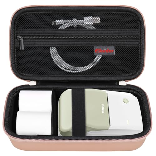 Elonbo Tasche für NIIMBOT B1/ B21 Label Maker Maschine, Tragbare Mini Wireless Bluetooth Label Printer Reisetasche, Handheld Labeler Aufbewahrungshalter, Mesh Tasche passt Etikettenpapier, Roségold von Elonbo