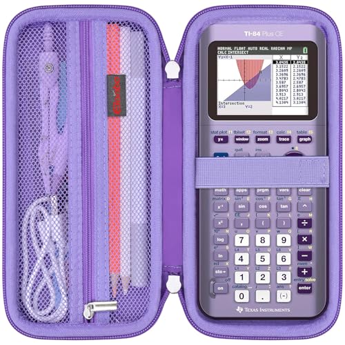 Elonbo Tragetasche für Texas Instruments TI-84 Plus CE/TI-84 Plus/TI-83 Plus/TI-83 Plus CE Farbgrafikrechner, extra Netztasche für Ladekabel, Ladegerät, Anleitung (evtl. nicht in deutscher Sprache von Elonbo
