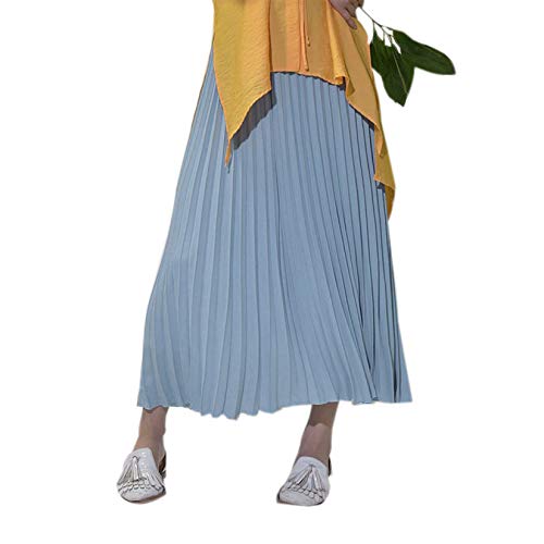Elonglin Damen Faltenrock Sommer Lange Rock Hohe Taille Plissee Unifarben Freizeit Skirt Ol Hell Blau One Size Elonglin Damen Faltenrock Sommer Lange Rock Hohe Taille Plissee Unifarben Freizeit Skirt Ol Hell Blau One Size von Elonglin
