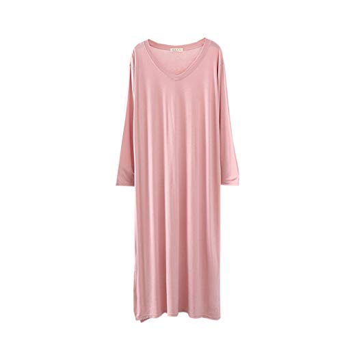 Elonglin Frauen Kurzarm Nachthemden Dünne Pyjamas Oversize Split Kleid Modal Weich Loose Fit Rosa Medium Elonglin Frauen Kurzarm Nachthemden Dünne Pyjamas Oversize Split Kleid Modal Weich Loose Fit Rosa Medium von Elonglin