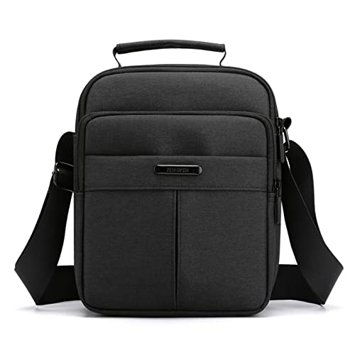 Elonglin Herren Umhängetasche, wasserdicht, Handtaschen, Brusttasche, für Wandern, Reisen, Schule, Business, Radfahren, Schwarz , 23*18*9cm von Elonglin