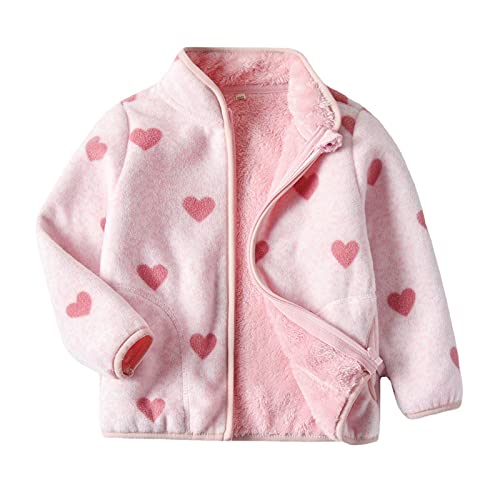 Elonglin Kinder Polarfleece Fleecejacke für Mädchen Übergangsjacke Stehkragen Jacke Cardigan Rosa A DE 100(Asien 110) von Elonglin