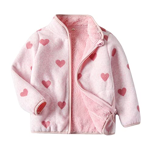 Elonglin Kinder Polarfleece Fleecejacke für Mädchen Übergangsjacke Stehkragen Jacke Cardigan Rosa A DE 90(Asien 100) von Elonglin