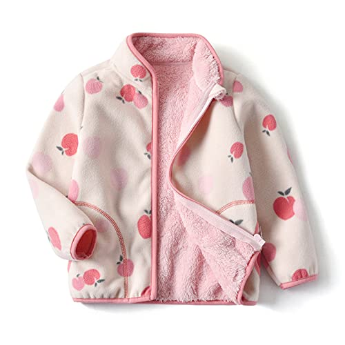 Elonglin Kinder Polarfleece Fleecejacke für Mädchen Übergangsjacke Stehkragen Jacke Cardigan Rosa B DE 100(Asien 110) von Elonglin