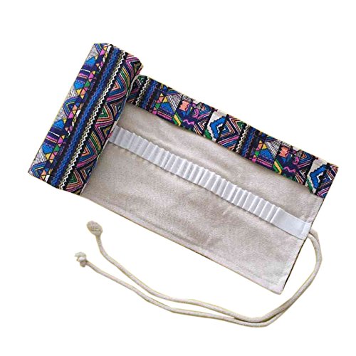 Elonglin schön Stifterolle Schlamperrolle 36 48 72 108 Stifte Leinwand Canvas Federmäppchen Rollentasche 72 Stifte von Elonglin