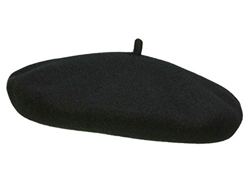 Elosegui Baskenmütze 11" Kleiner Teller Merino wasserdicht Schweißband aus Leder - Schwarz (3) - 60 cm von Elosegui