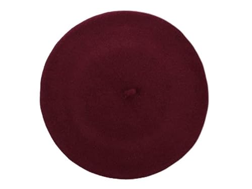 Elosegui Baskenmütze für Damen, Modell Dame, 100 % Merinowolle, mit Futter, Granat 64, One size von Elosegui