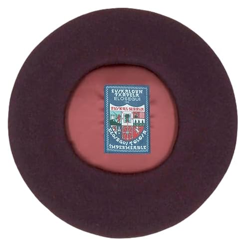 Elosegui Txapela Vasca Txapeldun 100 % Merinowolle Australienische Wolle wasserabweisend (40,6 cm, granatrot) von Elosegui