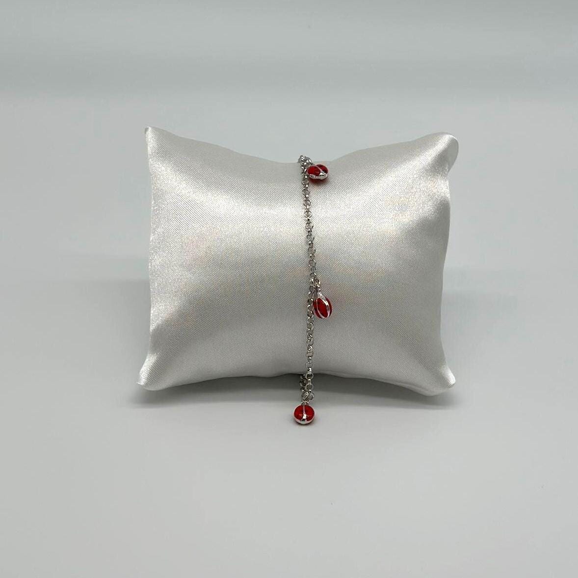 Children's Bracelet 925 Sterling Silver Ladybug - Lucky Charm Jewelry, Adjustable, Gift For Boys & Girls von EloureJewelry