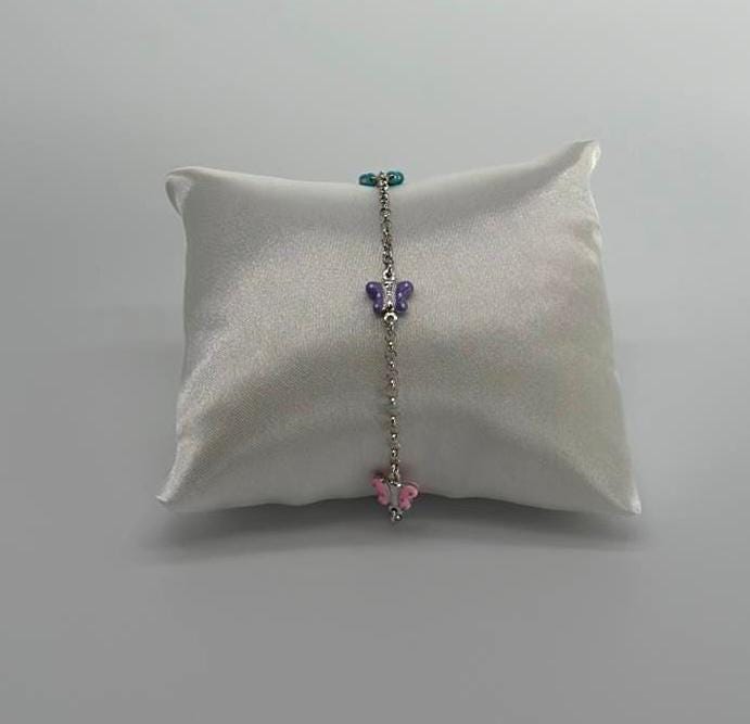 Children's Bracelet Silver 925 With Butterflies | Handmade Gift For Girls von EloureJewelry