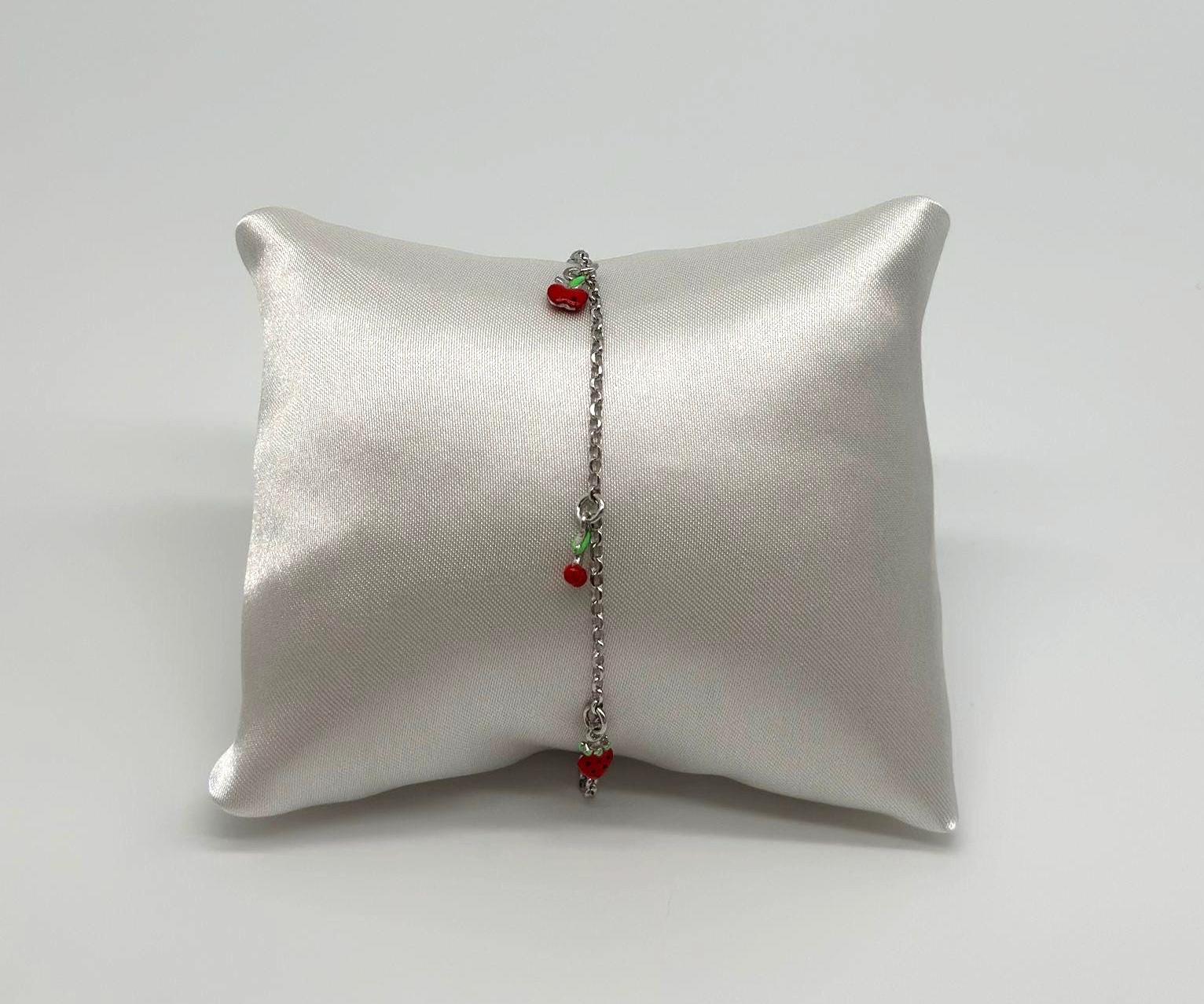 Kinder Armband Silber 925 Mit Früchten | Handgemacht Erdbeere, Apfel & Kirsche Sommer Schmuck Kinder Armband Silber 925 Mit Früchten | Handgemacht Erdbeere, Apfel & Kirsche Sommer Schmuck von EloureJewelry