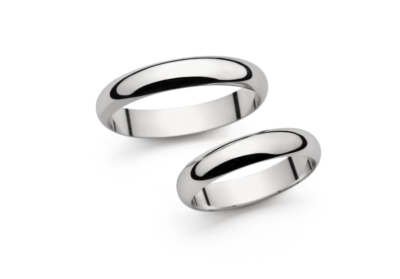 Trauringe, Eheringe Aus Weißgold 585, Glatte Trauringe, 585Goldringe, Hochzeitsringe, Wedding Rings, Gravierte Ringe von EloureJewelry