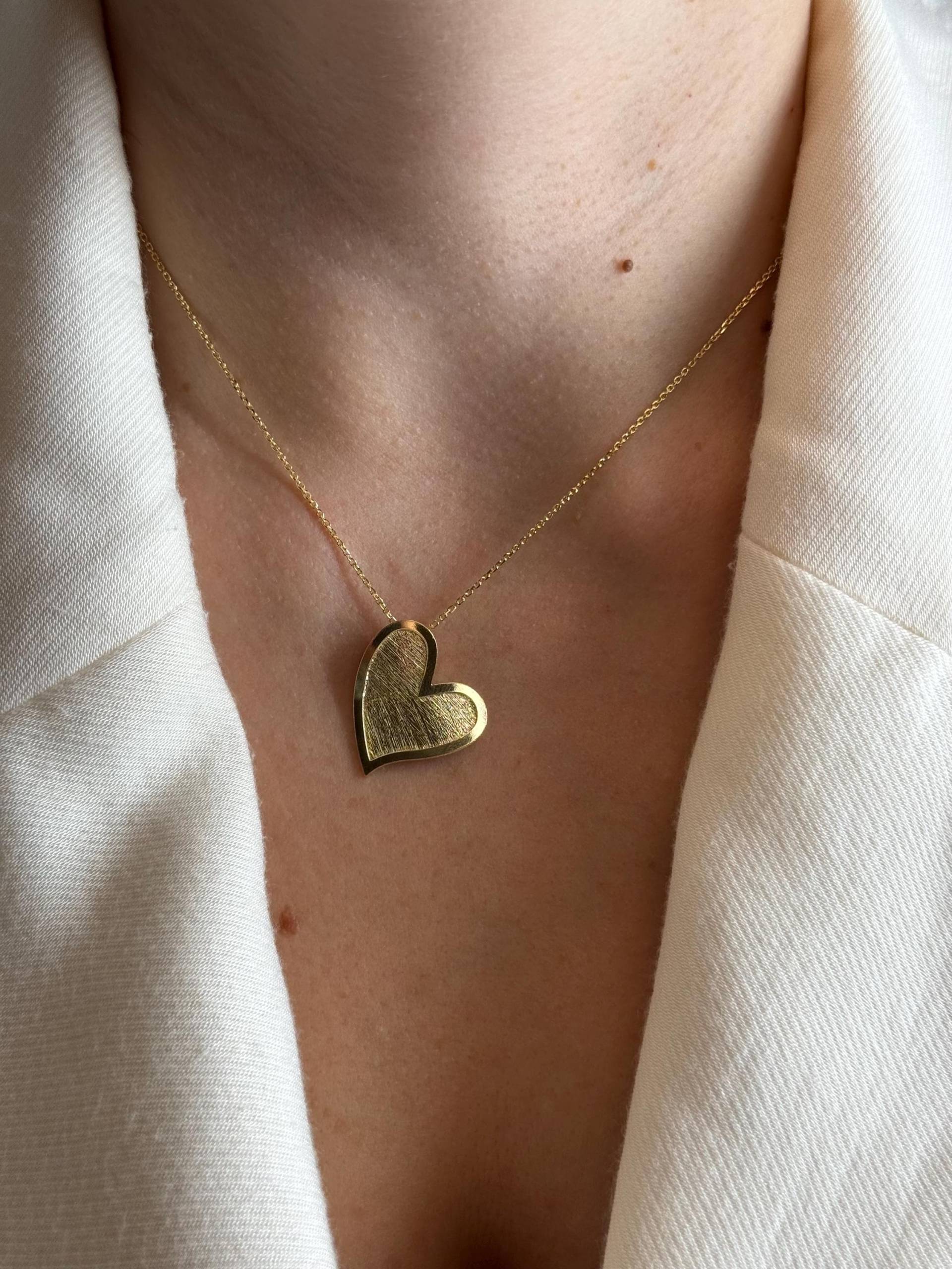 Vergoldete Herz Halskette | Damen Schmuck Mit Anhänger Geschenk Für Sie von EloureJewelry