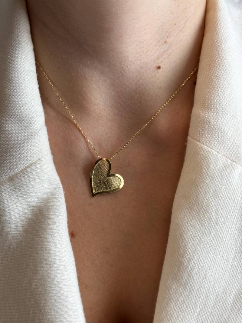 Vergoldete Herz Halskette | Damen Schmuck Mit Anhänger Geschenk Für Sie von EloureJewelry