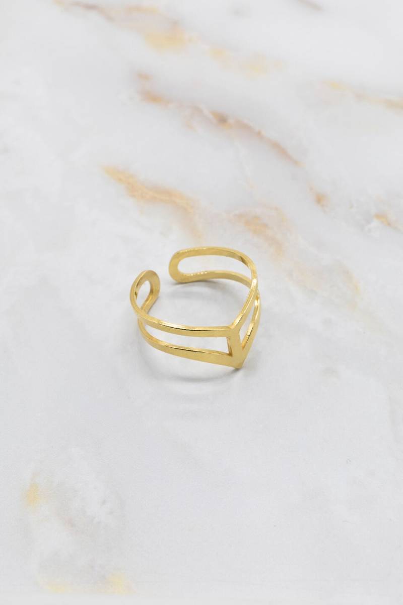 Vergoldetes Silber. Ring Arc. Vergoldeter Silberring. Sterlingsilber. Minimal Verstellbarer Ring Vergoldetes Silber. Ring Arc. Vergoldeter Silberring. Sterlingsilber. Minimal Verstellbarer Ring von Elpezdorado