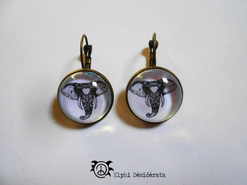 Elefanten-Cabochon-Ohrring Im Boho-stil von ElphidesiderataFr