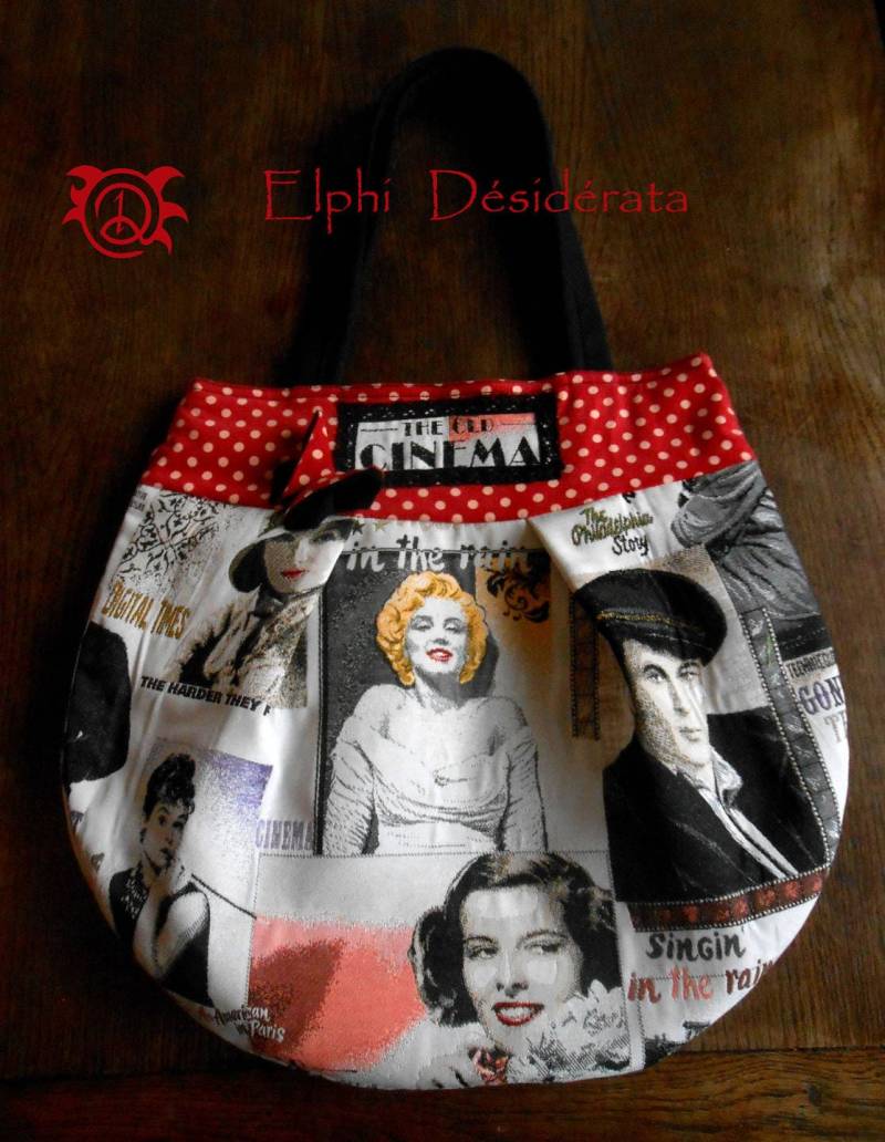 Handtasche Einkaufstasche Große Tasche Das Alte Kino Filmstar Thema Hübsch Und Praktisch Retro Vintage-stil von ElphidesiderataFr