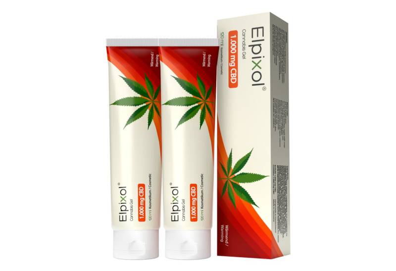 Elpixol® Körpergel Cannabis Gel mit 1.000 mg CBD – wärmend mit Latschenkiefernöl & Zimtöl ideal bei Kältegefühlen und Verspannungen – Ohne Rückstände von Elpixol®