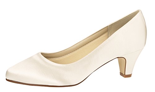 Rainbow Club Brautschuhe Megan - Damen, Pumps, Ivory Creme Satin Gr. 37 (UK 4) von Rainbow Club