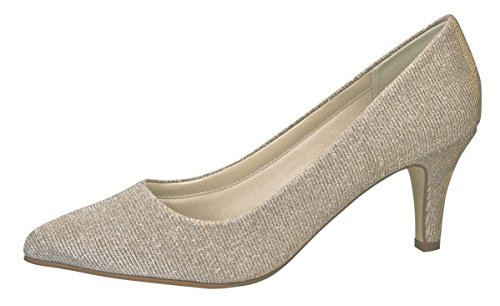 Rainbow Club Brautschuhe Brooke - Pumps, Ivory/Creme/Gold Metallic, Textil - Hochzeitsschuhe, Pfennigabsatz, Ivory/Creme/Gold Metallic, 38 EU von Rainbow Club