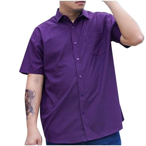 Sommerhemd Herren 2025 Hawaii Sportshirt Kurzarm Männer Outdoorshirt Stretch Passform Laufshirt Button Down Shirt Lässiges Atmungsaktiv Freizeithemd Lose Basic Tshirt Business Hemd von Elsa Keith