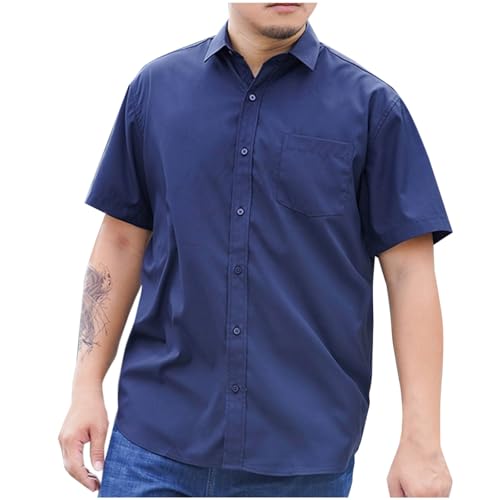Sommerhemd Herren 2025 Hawaii Sportshirt Kurzarm Männer Outdoorshirt Stretch Passform Laufshirt Button Down Shirt Lässiges Atmungsaktiv Freizeithemd Lose Basic Tshirt Business Hemd von Elsa Keith