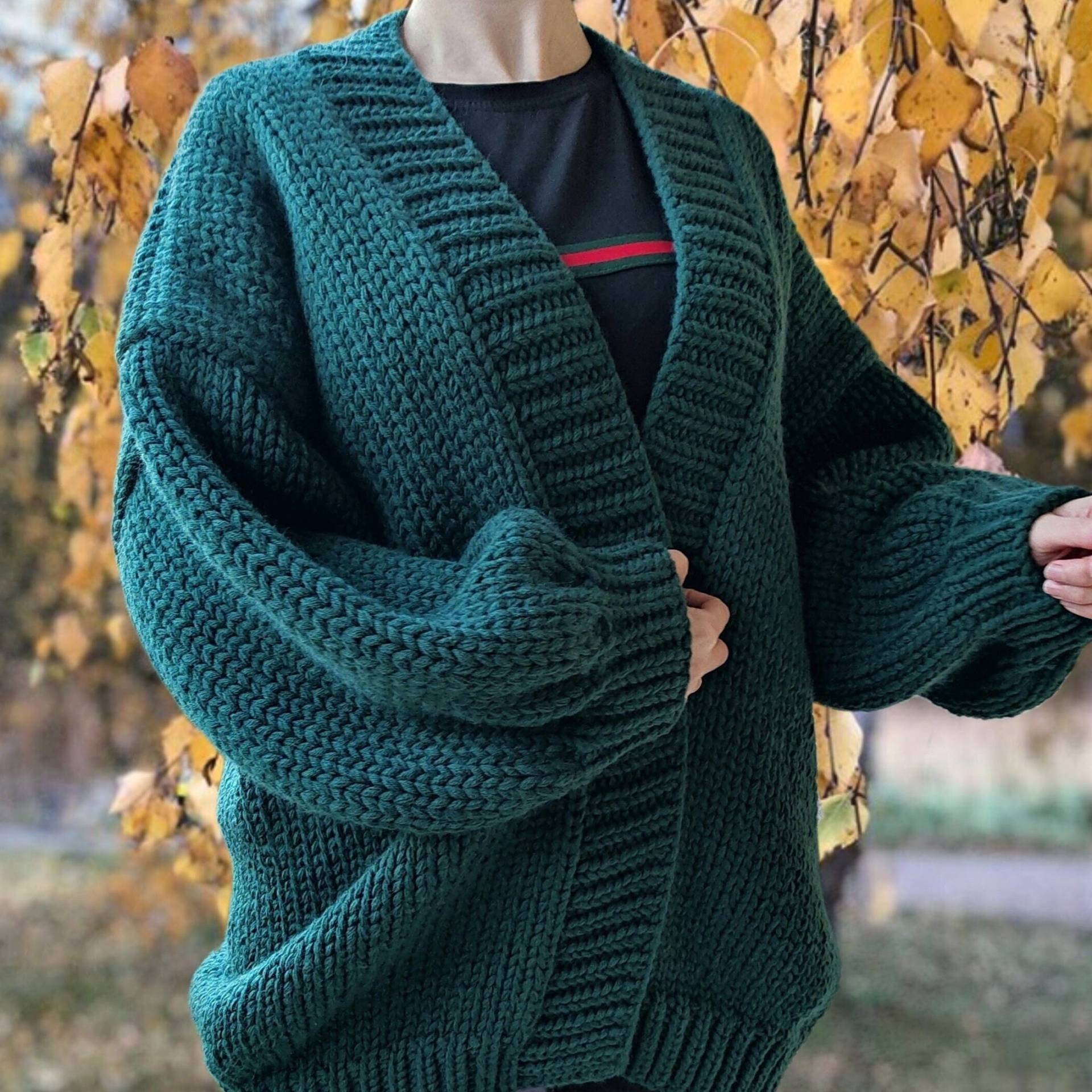 Grobstrick-Handgemachte Übergroße Strickjacke - Gemütliche Winter-Herbst-Kleidung Für Damen von ElsanteAtelier