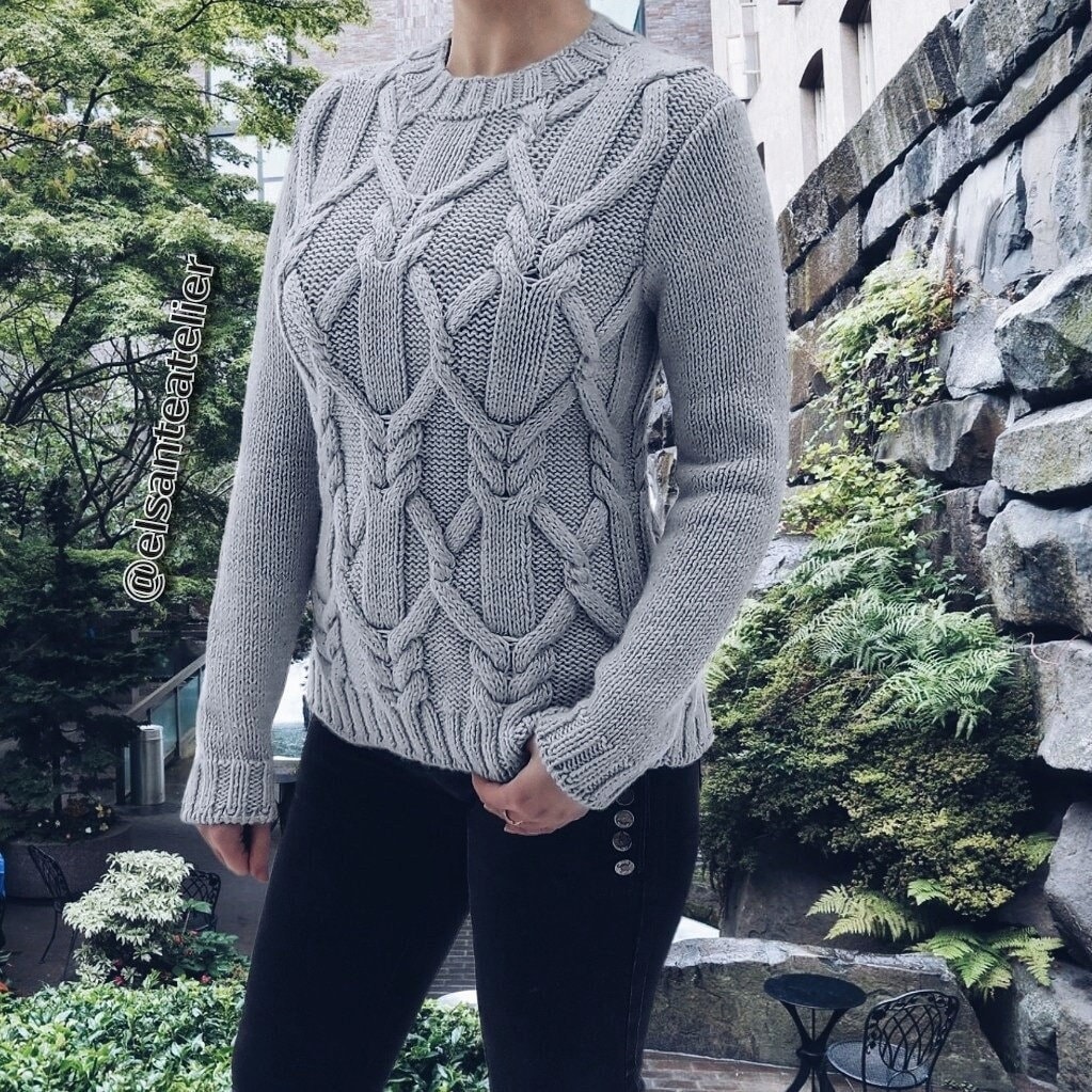 Kuscheliger Warmer Pullover Aus Merinowolle - Handgefertigter Zopfstrickpullover Herbst-Winter-Damenkleidung von ElsanteAtelier