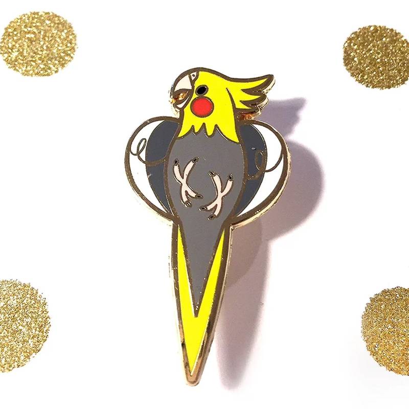 Pinker Nymphensittich Emaille Pin von Elsasketch