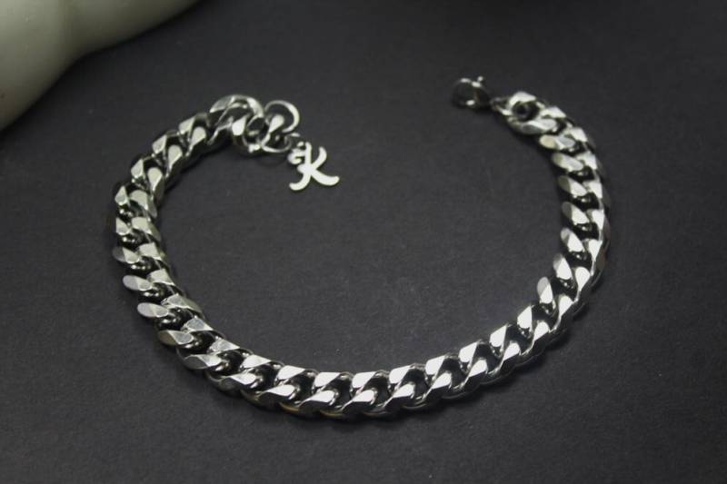 Benutzerdefinierte Große Chunky Silber Ketten Bracelet.men Iniital Bracelet.letter Ankel. Geburtstagsgeschenk Für Boyfriend.silber Benutzerdefinierte Große Chunky Silber Ketten Bracelet.men Iniital Bracelet.letter Ankel. Geburtstagsgeschenk Für Boyfriend.silber von ElseCreation