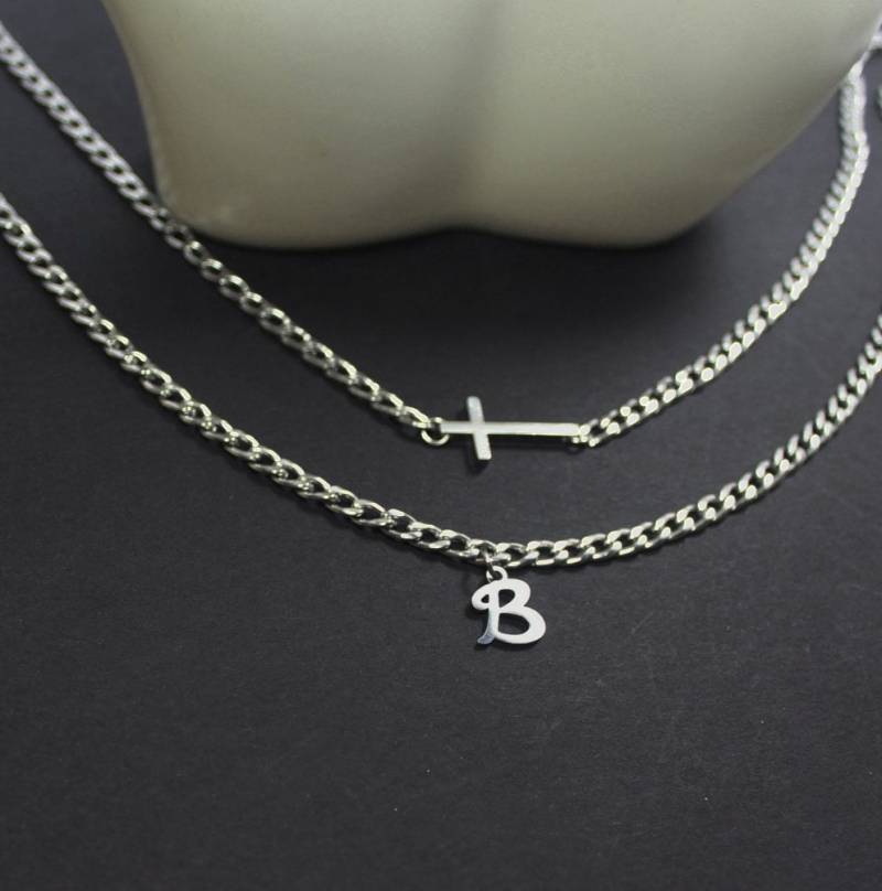 Seitwärts Kreuz Schmuck. Glaube Halskette, Religiöse Edelstahl Buchstabe. Unisex Schmuck, Personalisierte Christliche Halskette Seitwärts Kreuz Schmuck. Glaube Halskette, Religiöse Edelstahl Buchstabe. Unisex Schmuck, Personalisierte Christliche Halskette von ElseCreation