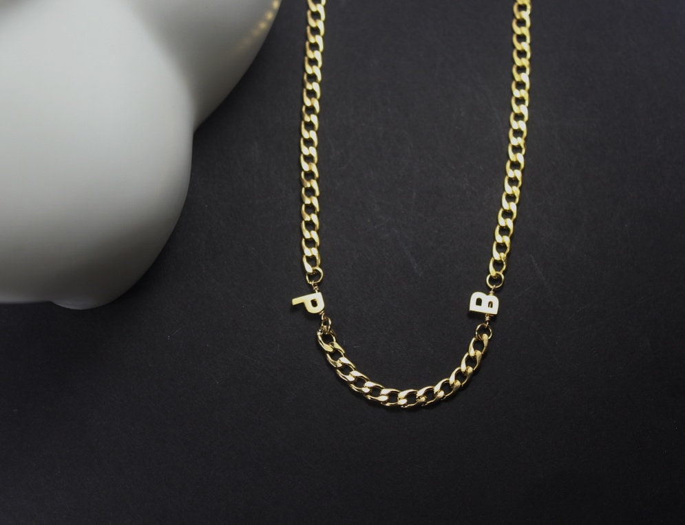 Zwei Initialen Halskette, 2 Separate Buchstaben Schmuck. Unisex Schmuck Geschenk.benutzerdefinierte Buchstabe Personalisierte Geschenk. Best Friends von ElseCreation