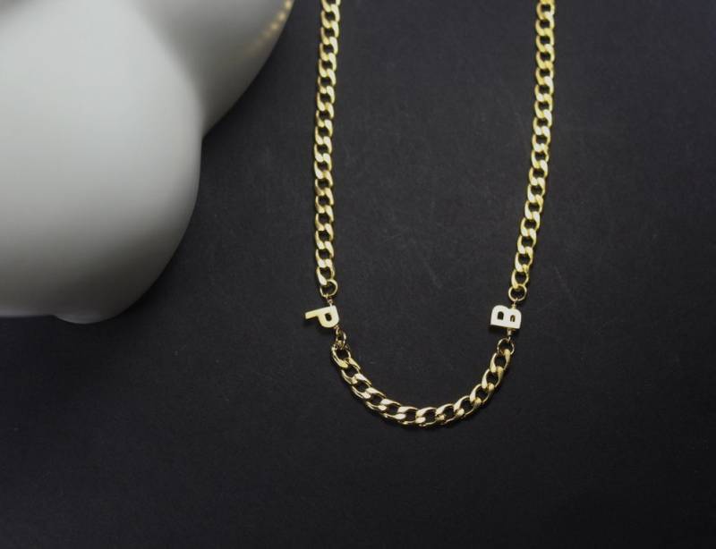 Zwei Initialen Halskette, 2 Separate Buchstaben Schmuck. Unisex Schmuck Geschenk.benutzerdefinierte Buchstabe Personalisierte Geschenk. Best Friends von ElseCreation