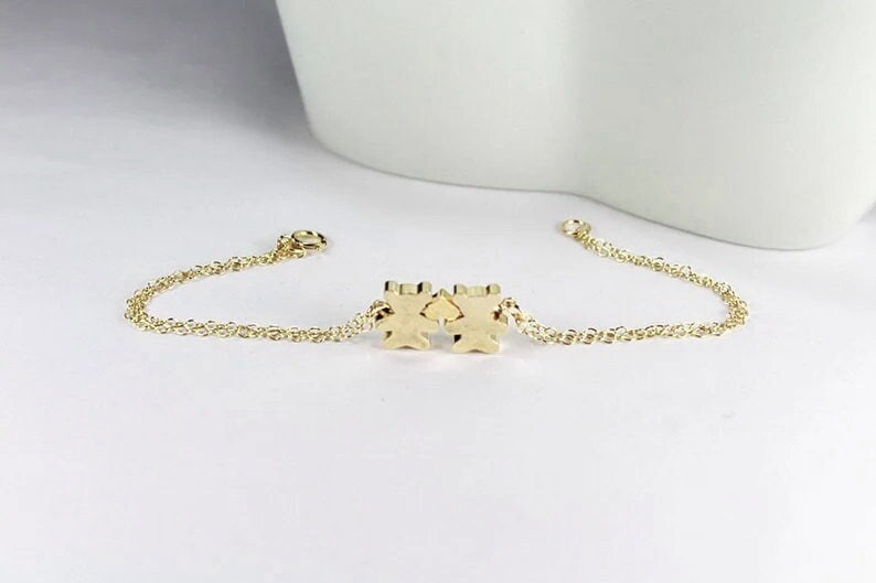 Personalisierte Zweiteddybär Armband-. Teddybär Charm Armband, Erste Schmuck, Zwei Boys.new Mom Geschenk von ElseDesigns