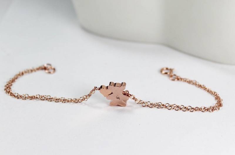 Teddybär Armband-Rose Gold Teddybär, Armband, Bär Schmuck, Rosa Tier Schmuck Name Bär, Neue Mutter Geschenk von ElseDesigns