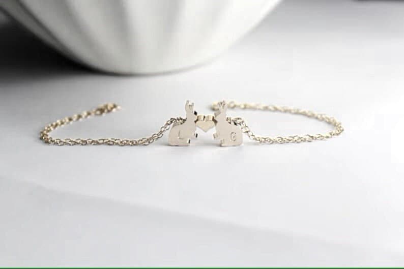 Zwei Häschen Armband, Schmuck, Paar Häschen, Rose Gold Tier Zwei Schmuck von ElseDesigns