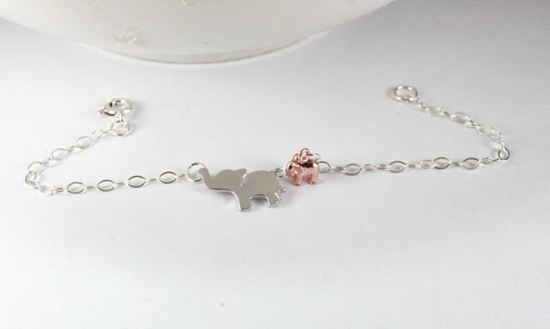 Elefant Armband, Neue Mama Silber Mutter Von 2.3.kids, Rose Gold Babe Gold Frau Geschenk von ElseJewelry