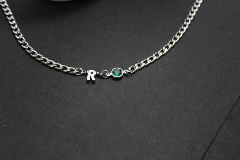 Geburtsstein Erste Halskette - Personalisierte Buchstabe Halskette, Maßgeschneiderte Schmuck, Kapital Initial .mutter in Schwiegermutter Geschenke von ElseJewelry