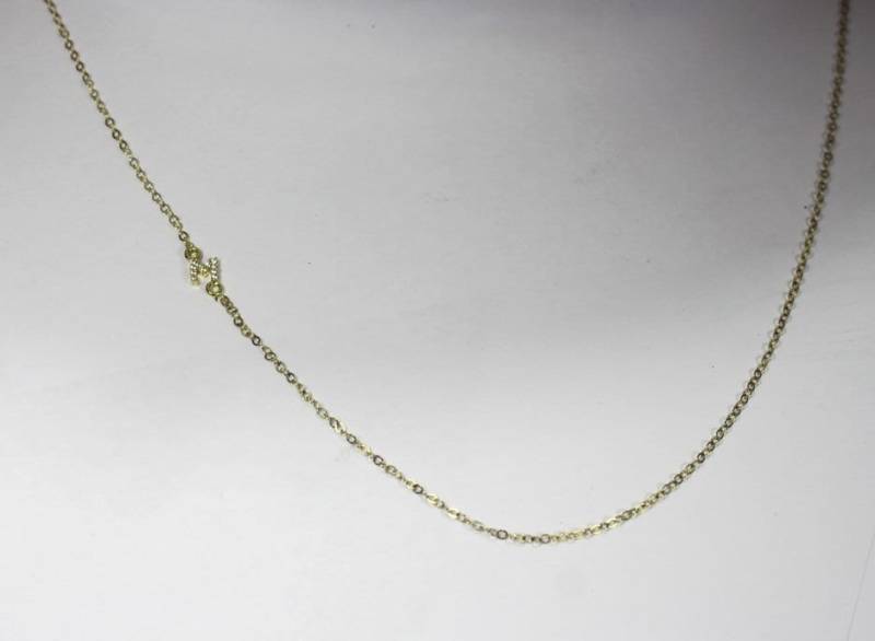 Gold Seitlich Initial Halskette. 5 Mm Mini Cz Buchstaben Jewelry.bridesmaid Geschenk, Personalisieren Halskette, Buchstabe, Erste Halskette von ElseJewelry