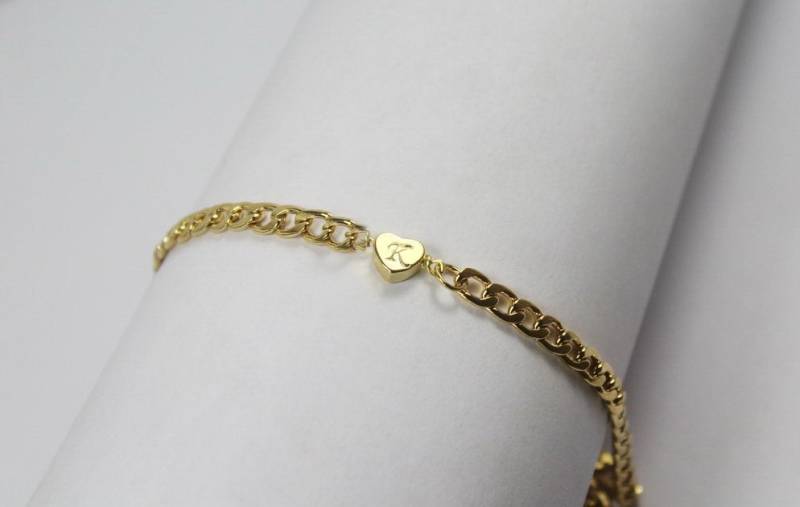 Herz Anhänger. Männer Ersten Bracelet.custom Men Letter.engraved Erste Schmuck Für Männliche, Gestempelte Initiale Ihn von ElseJewelry