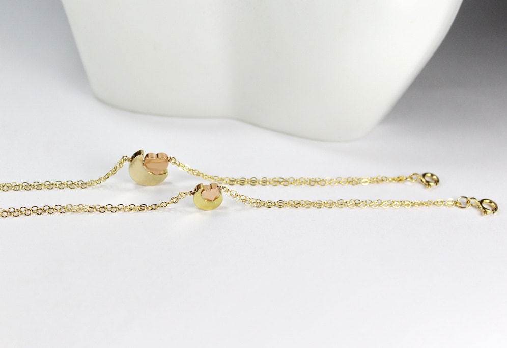 Ich Liebe Dich Zum Mond Und Zurück Bracelet.gold Jewelry.valentines Day, Rose Gold Herz Armband, Bead.present Für Her.love Geschenk von ElseJewelry