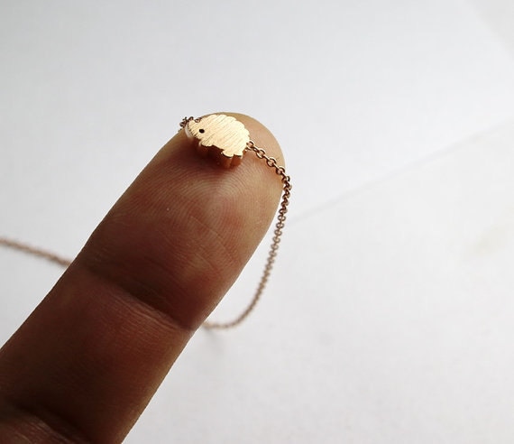 Igel Halskette, Rose Gold Igel, Tier Todder Gift.delicate Zierliche Kind Weihnachtsgeschenke von ElseJewelry